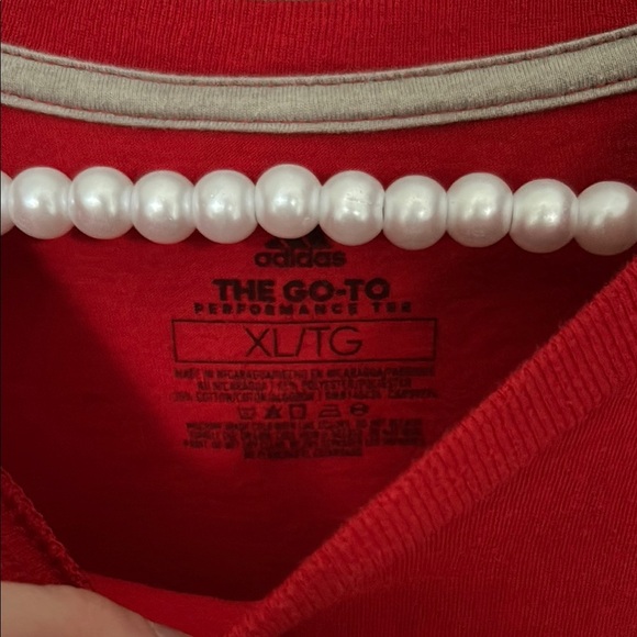 Adidas Bold Red Tee with Black Emblem - Picture 2 of 2